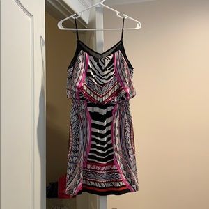 Express zebra detail dress with elastic waist